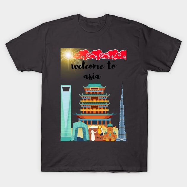asia 3 T-Shirt by AMINOS ART